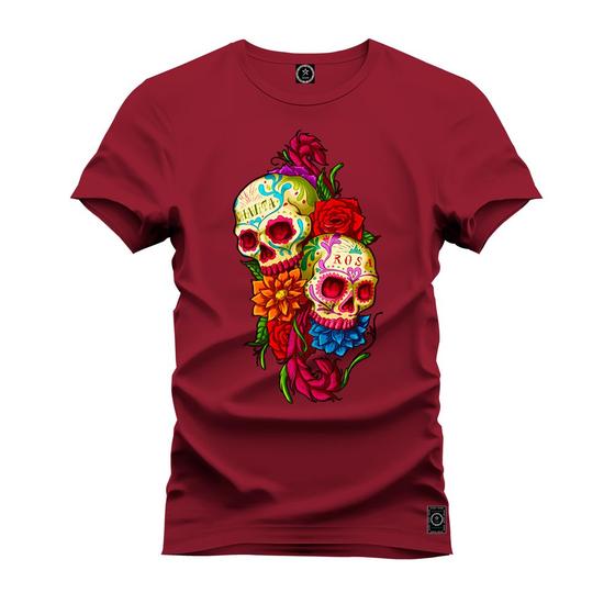 Imagem de Camiseta Plus Size Unissex Algodão 100% Algodão Caveira Mexicana