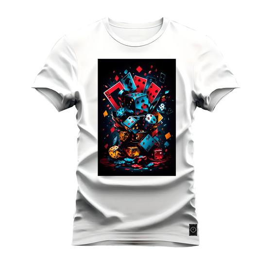 Imagem de Camiseta Plus Size Unissex Algodão Macia Premium Estampada Jogos E Dados