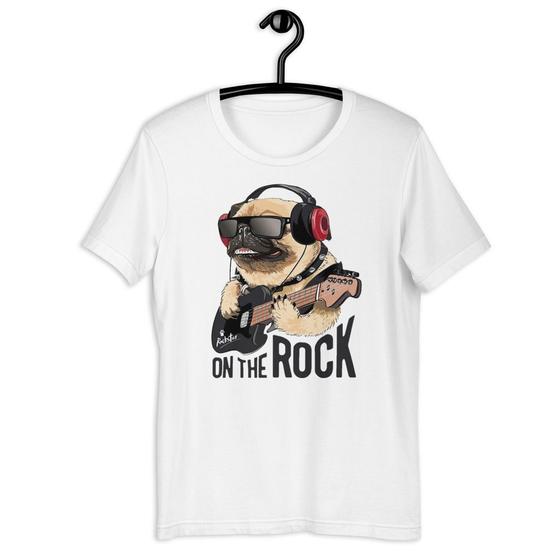 Imagem de Camiseta Plus Size Unissex - Dog On The Rock