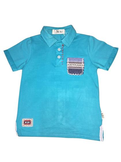 Imagem de Camiseta polo infantil bebê com botões  na gola-kiki boy