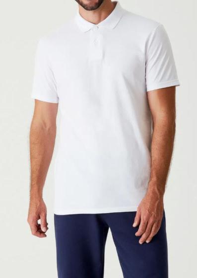 Imagem de Camiseta Polo Masculina Branca Lisa