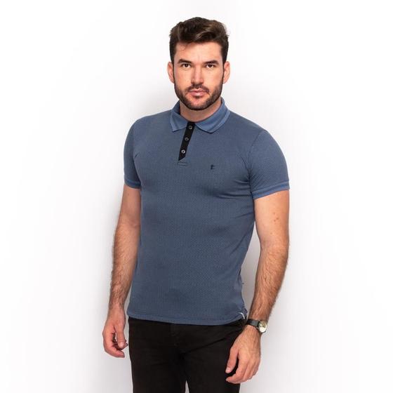 Imagem de Camiseta Polo Teodoro Masculino Slim Jaquard Casual Conforto