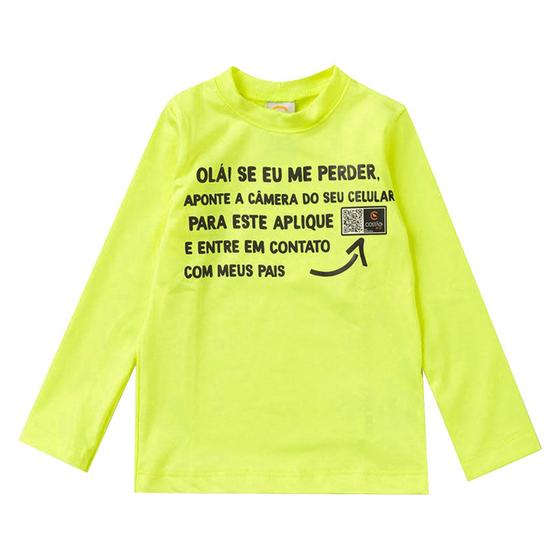 Imagem de Camiseta Praia Infantil Inteligente Proteção UV Amarelo Neon Costão