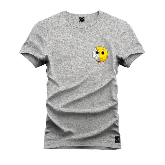 Imagem de Camiseta Premium Algodão Confortável Estampada Emoji Metade Peito_x000D_