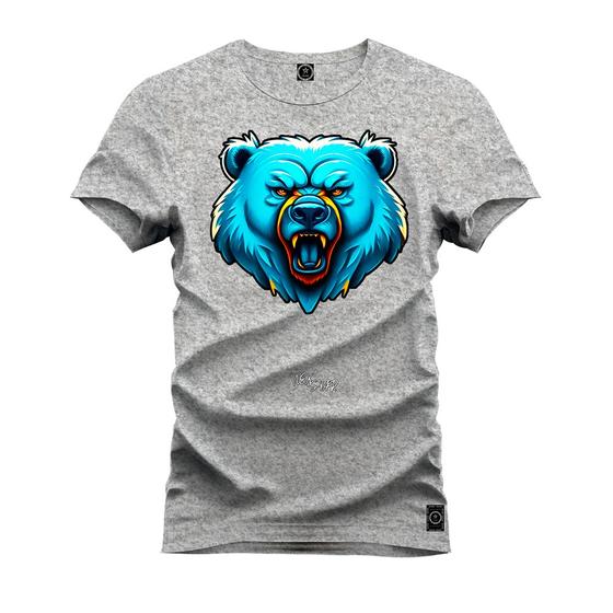 Imagem de Camiseta Premium Algodão Confortável Estampada Urso Cabeça