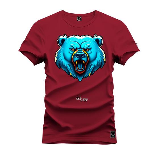 Imagem de Camiseta Premium Algodão Confortável Estampada Urso Cabeça