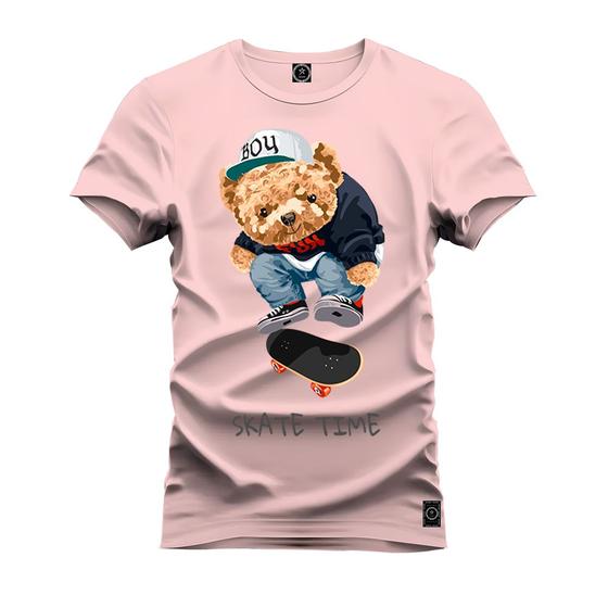 Imagem de Camiseta Premium Algodão Confortável Estampada Urso Skate Run