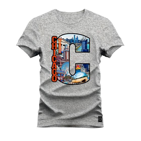 Imagem de Camiseta Premium Estampada Algodão 30.1  Chicago City