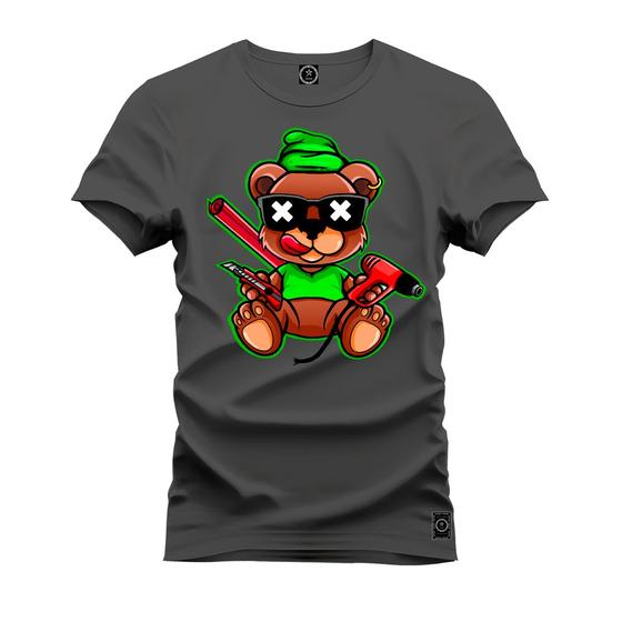 Imagem de Camiseta Premium Estampada Algodão Confortável Urso Furadeira Money