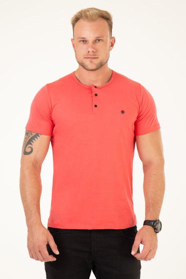 Imagem de Camiseta Premium - Henley Goiaba