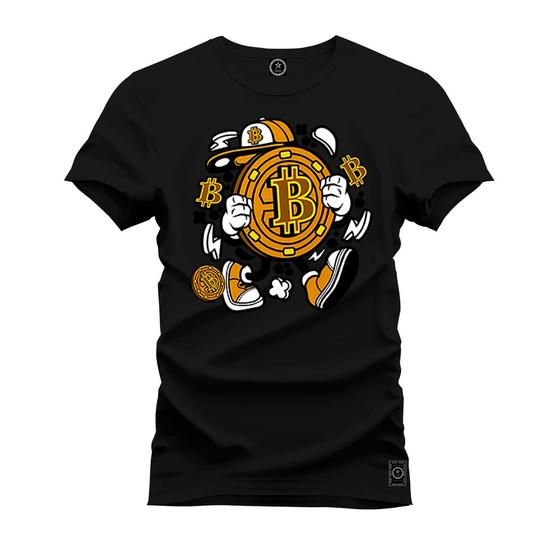 Imagem de Camiseta Premium T-Shirt Algodão Estampada Unissex Bit Coin Bolado