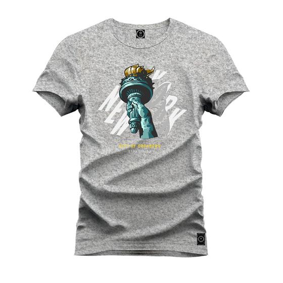 Imagem de Camiseta Premium T-Shirt Algodão Estampada Unissex Estatua Nyc