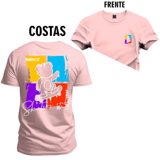 Imagem de Camiseta Premium T-Shirt Algodão Estampada Unissex Urso 4 Cores Frente e Costas