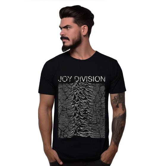 Imagem de Camiseta Preta Banda Joy Division Unknown Pleasures Bomber Rock