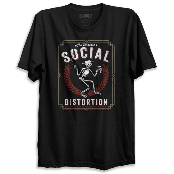 Imagem de Camiseta Preta Banda Social Distortion The Original Playing Live Bomber Rock