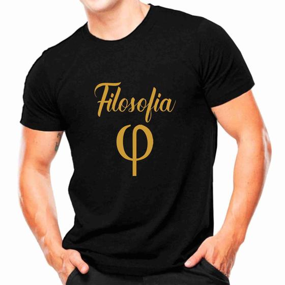 Imagem de Camiseta Preta com Dourado Profissões - Filosofia -Faculdade