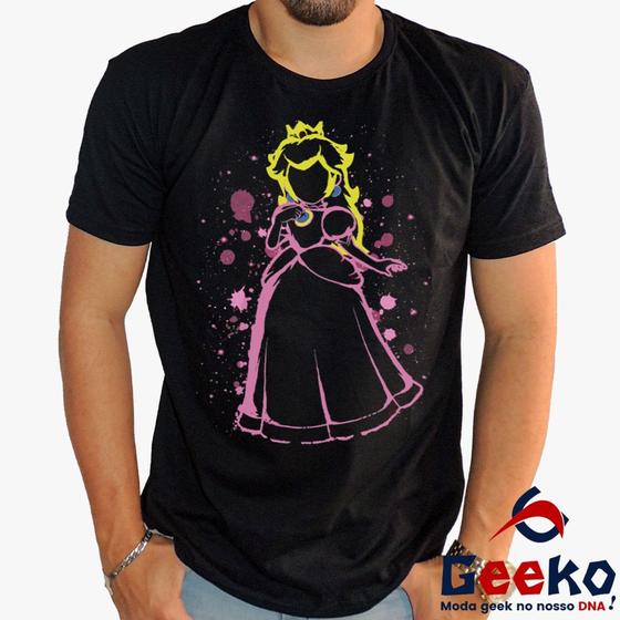 Imagem de Camiseta Princesa Peach 100% Algodão Super Mario Bros Geeko