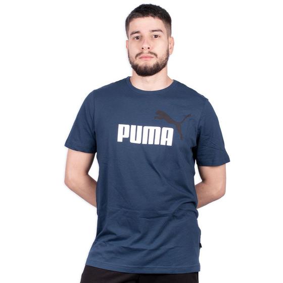 Imagem de Camiseta Puma Logo Essentials Marinho