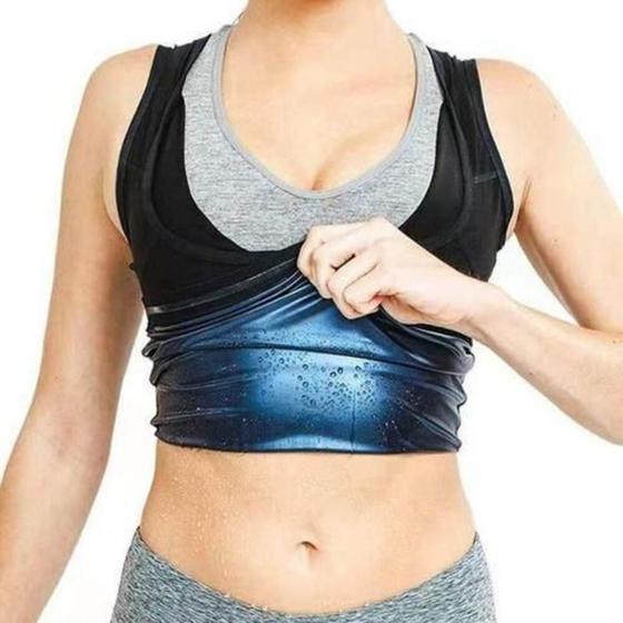 Imagem de Camiseta queima gordura blusa sauna para treino feminina