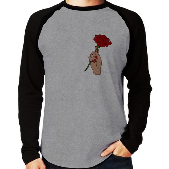 Imagem de Camiseta Raglan A Rose for you Manga Longa - Foca na Moda