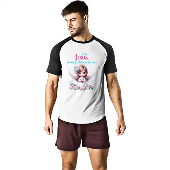 Imagem de Camiseta Raglan Anjo com Jesus