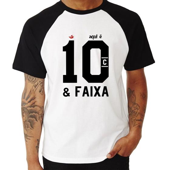 Imagem de Camiseta Raglan Aqui é 10 e Faixa - Foca na Moda