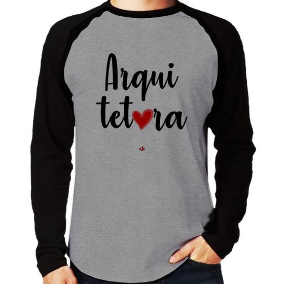 Imagem de Camiseta Raglan Arquitetura por amor Manga Longa - Foca na Moda