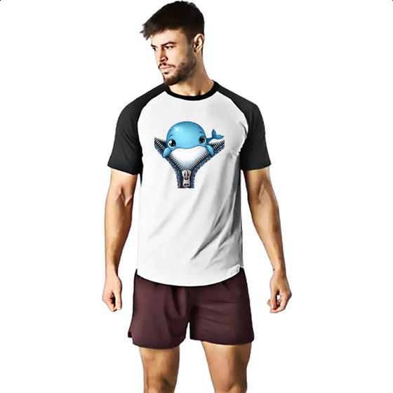 Imagem de Camiseta Raglan Baleia no ziper