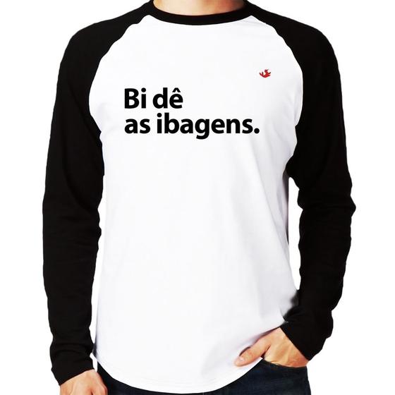 Imagem de Camiseta Raglan Bi dê as ibagens Manga Longa - Foca na Moda