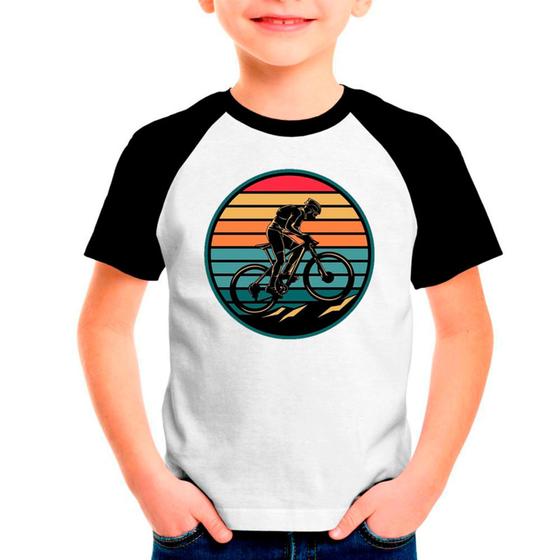 Imagem de Camiseta Raglan Bicicleta Bike Ciclista Branca Infantil02