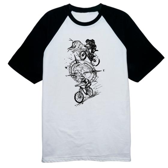 Imagem de Camiseta Raglan Bicicros espirito de aventura grafite