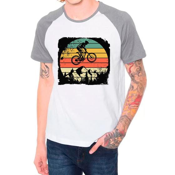 Imagem de Camiseta Raglan Bike Bicicleta Ciclismo Cinza Branco Inf07