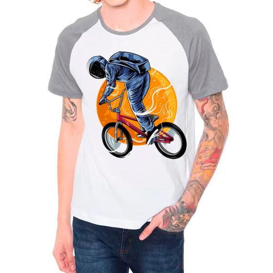 Imagem de Camiseta raglan bike ciclismo bicicleta cinza branca masculina02