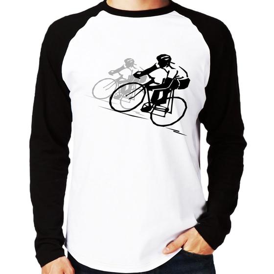 Imagem de Camiseta Raglan Bike Corrida Manga Longa - Foca na Moda