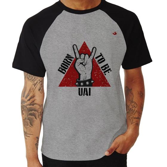 Imagem de Camiseta Raglan Born to be Uai Rock - Foca na Moda