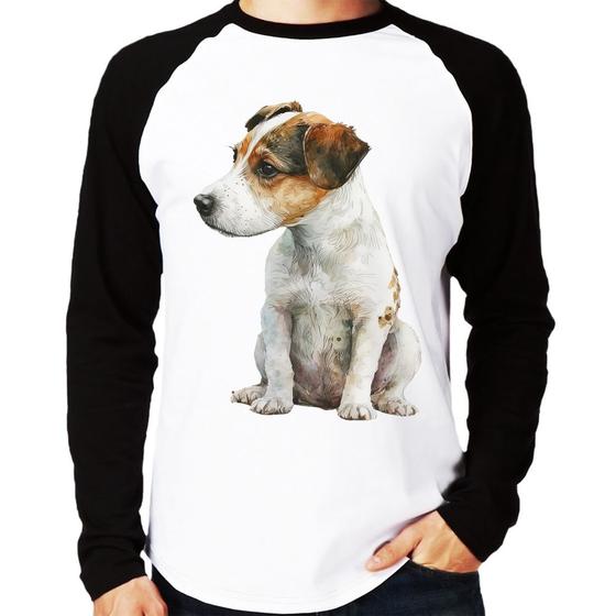 Imagem de Camiseta Raglan Cachorro Jack Russell Terrier Manga Longa - Foca na Moda