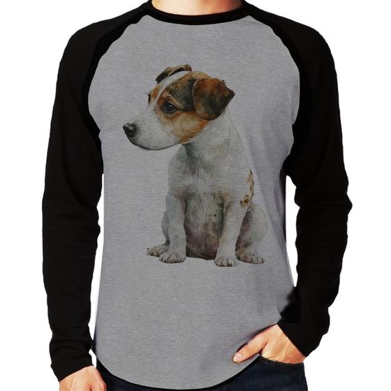 Imagem de Camiseta Raglan Cachorro Jack Russell Terrier Manga Longa - Foca na Moda