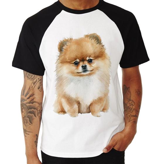 Imagem de Camiseta Raglan Cachorro Spitz Alemão Lulu da pomerânia - Foca na Moda