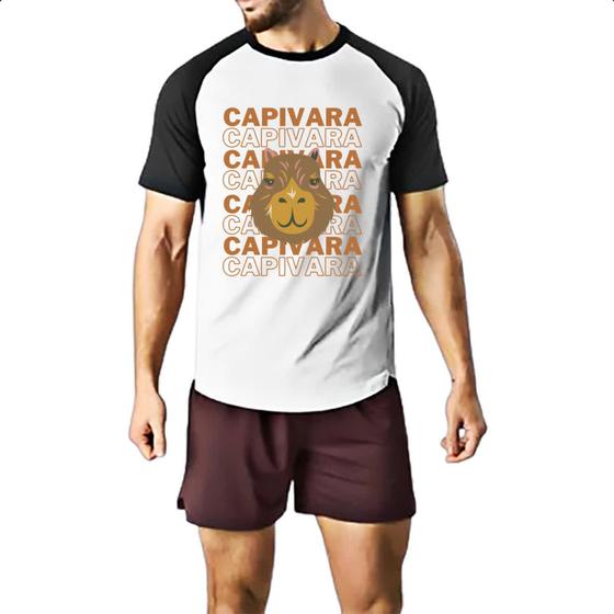 Imagem de Camiseta Raglan Capivara meme trend