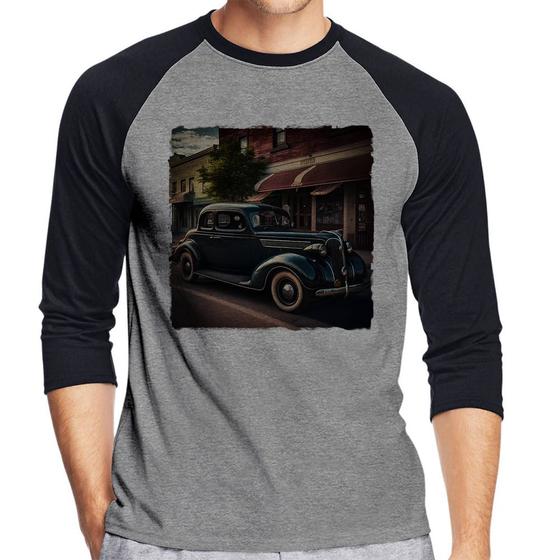 Imagem de Camiseta Raglan Carro vintage na cidade Manga 3/4 - Foca na Moda