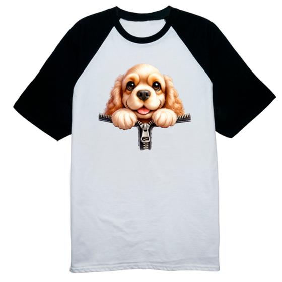 Imagem de Camiseta Raglan Cavalier King Charles Spaniel no Ziper