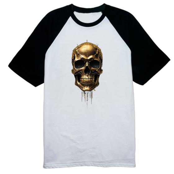 Imagem de Camiseta Raglan Cranio de ouro