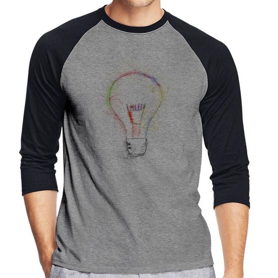 Imagem de Camiseta Raglan Creative Bulb Manga 3/4 - Foca na Moda