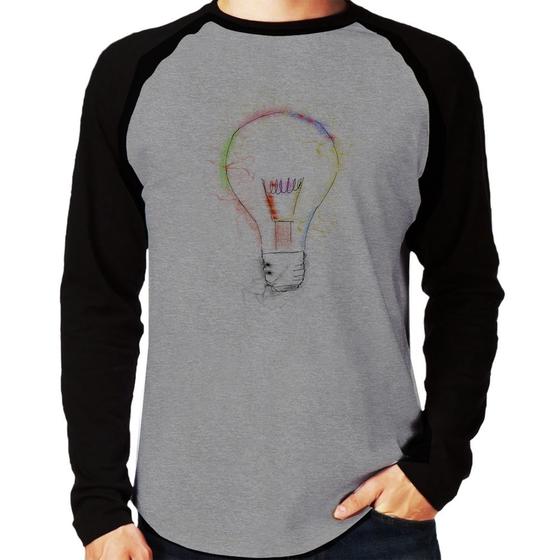 Imagem de Camiseta Raglan Creative Bulb Manga Longa - Foca na Moda