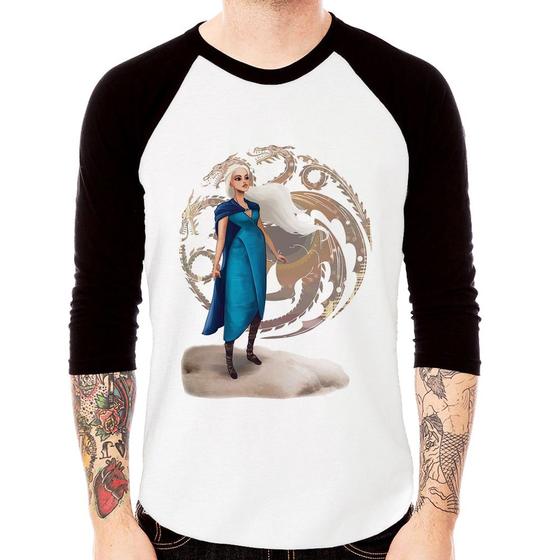 Imagem de Camiseta Raglan Daenerys Targaryen Art Manga 3/4 - Foca na Moda