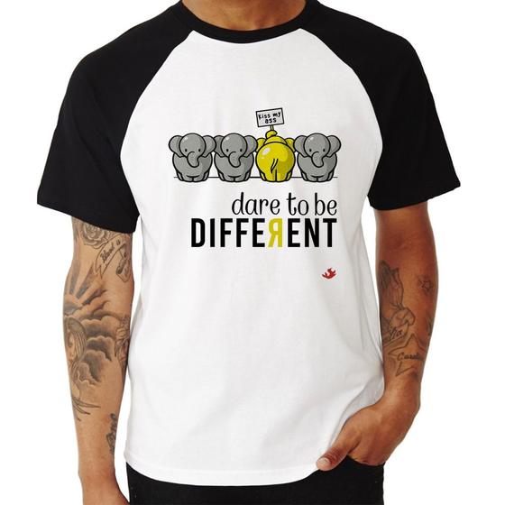 Imagem de Camiseta Raglan Dare to be different - Foca na Moda