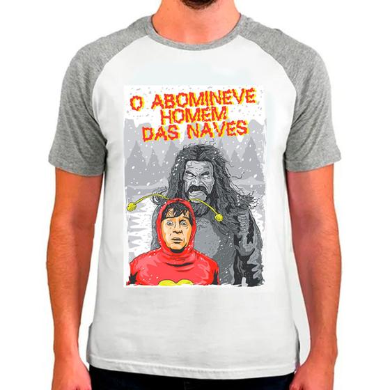 Imagem de Camiseta raglan desenho chapolin chaves cinza branca masculina07