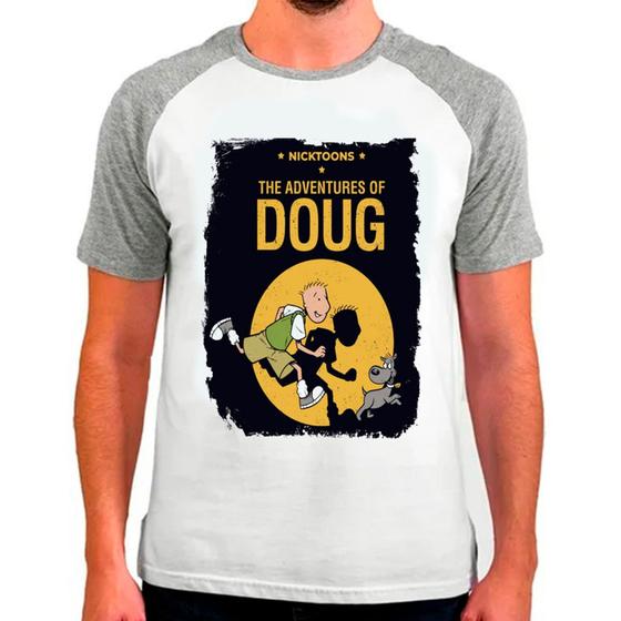 Imagem de Camiseta raglan desenho doug funnie cinza branca masculina