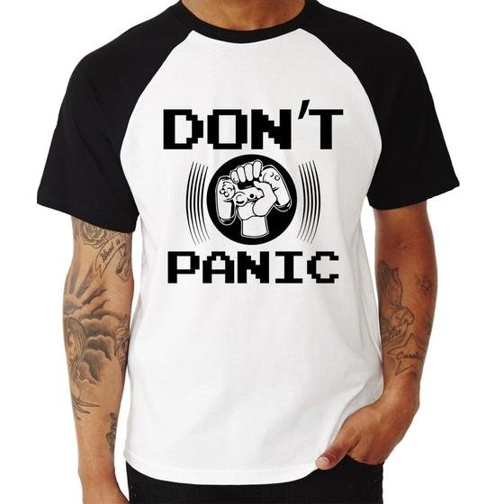 Imagem de Camiseta Raglan Don't Panic - Foca na Moda