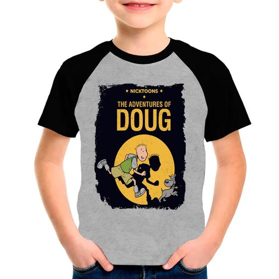 Imagem de Camiseta Raglan Doug Funnie menino menina Cinza Preto